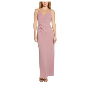 Adrianna Papell Sleeveless Long Column Evening Gown Pink Size 6 Formal Dress